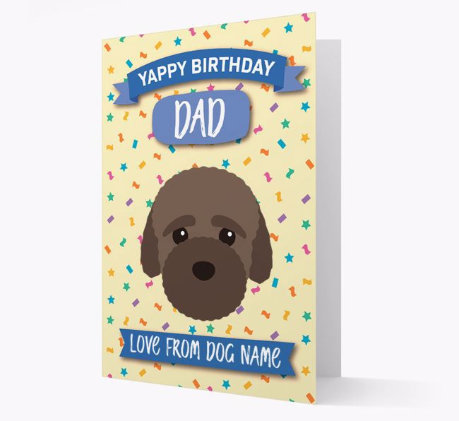 Personalized Card 'Yappy Birthday Dad' with {breedCommonName} Icon